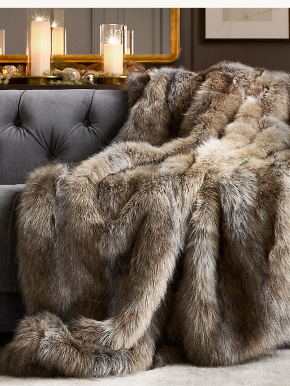 Restoration Hardware—Ultimate Faux Fur Throw —- Retails $615